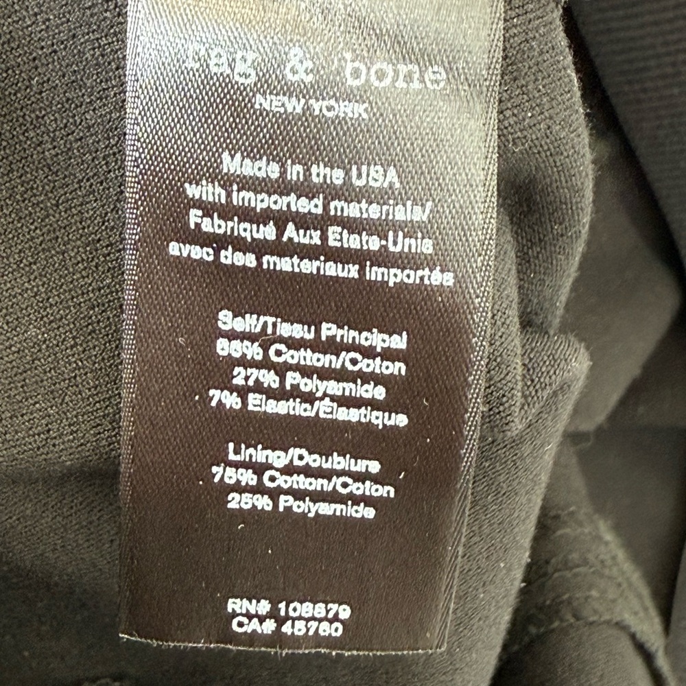 NWT Rag & Bone Simone Flare Black Pants Pull On Stretchy Seamed Size 2 Career - Picture 12 of 13